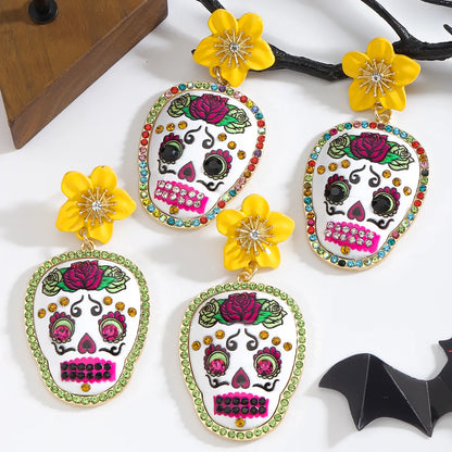 1 Pair Elegant Funny Streetwear Skull Zinc Alloy Drop Earrings