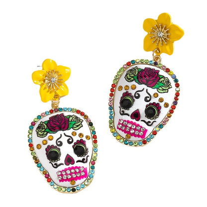 1 Pair Elegant Funny Streetwear Skull Zinc Alloy Drop Earrings