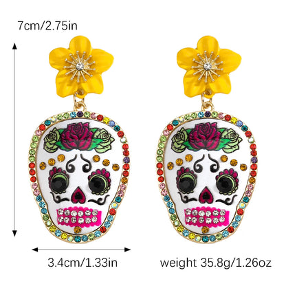 1 Pair Elegant Funny Streetwear Skull Zinc Alloy Drop Earrings