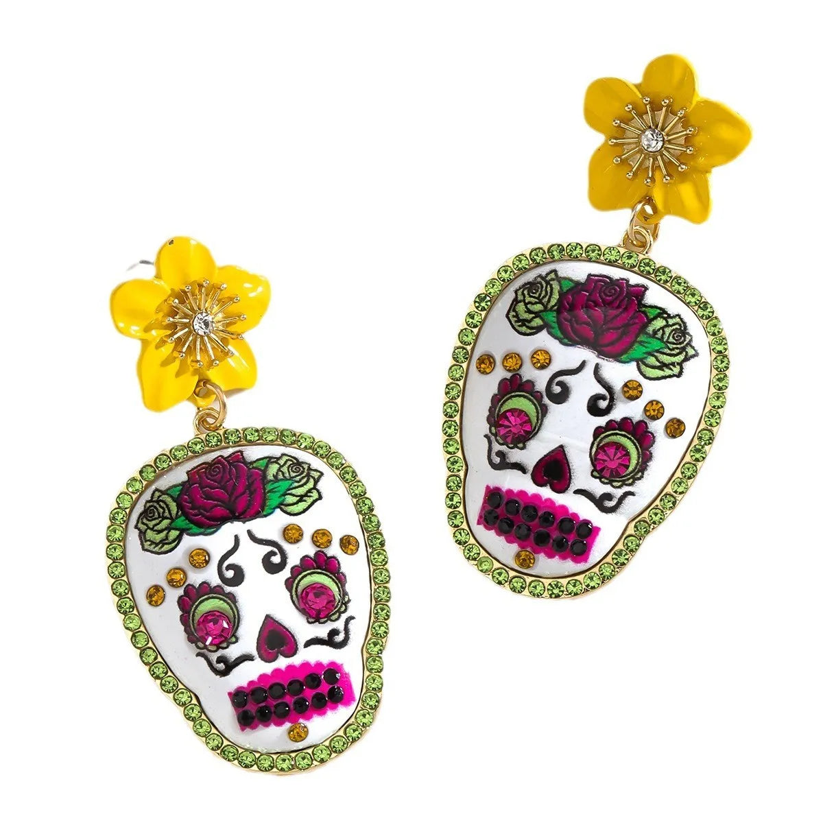 1 Pair Elegant Funny Streetwear Skull Zinc Alloy Drop Earrings