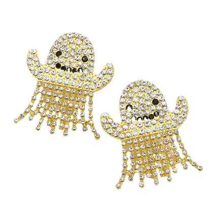 1 Pair Elegant Funny Streetwear Tassel Skull Inlay Zinc Alloy Artificial Pearls Zircon Ear Studs