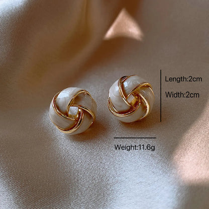 1 Pair Elegant Geometric Alloy Ear Studs