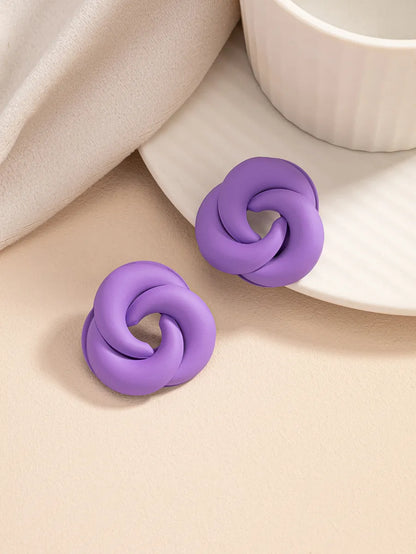 1 Pair Elegant Geometric Alloy Ear Studs