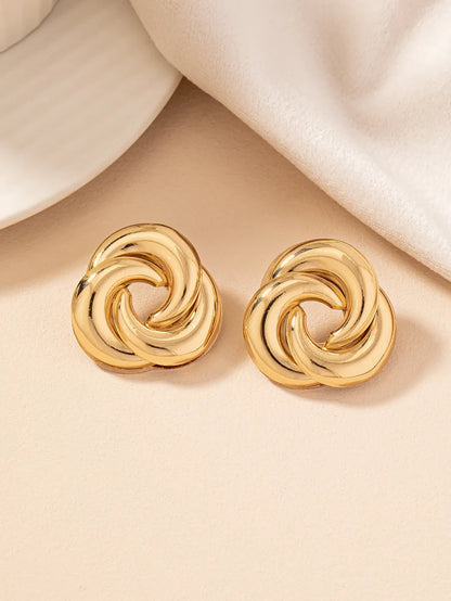 1 Pair Elegant Geometric Alloy Ear Studs