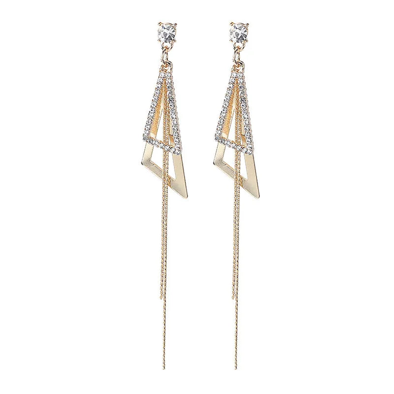 1 Pair Elegant Geometric Alloy Inlay Rhinestones Women'S Drop Earrings