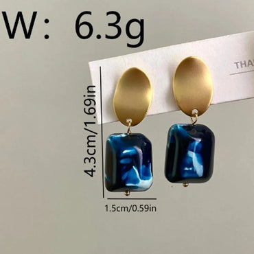 1 Pair Elegant Geometric Copper 18K Gold Plated Drop Earrings