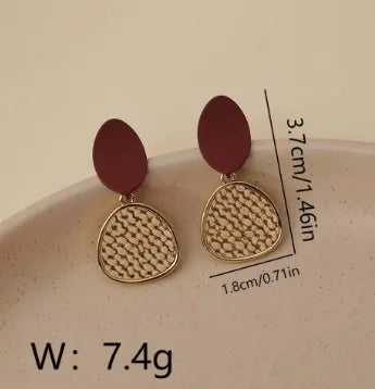 1 Pair Elegant Geometric Copper 18K Gold Plated Ear Studs