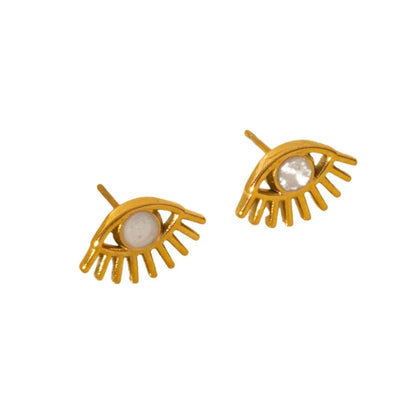 1 Pair Elegant Geometric Eye 304 Stainless Steel Ear Studs