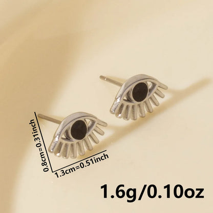 1 Pair Elegant Geometric Eye 304 Stainless Steel Ear Studs