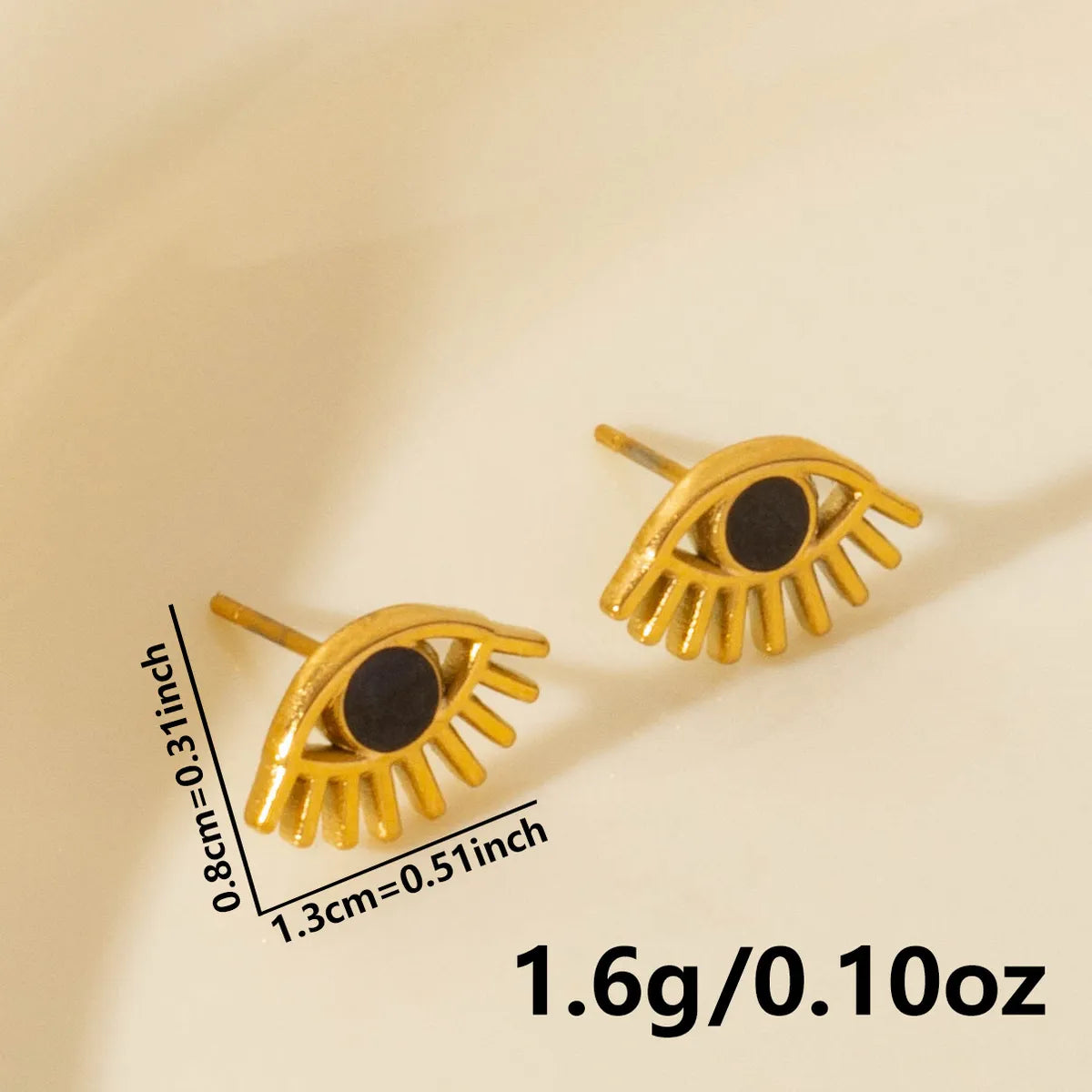 1 Pair Elegant Geometric Eye 304 Stainless Steel Ear Studs