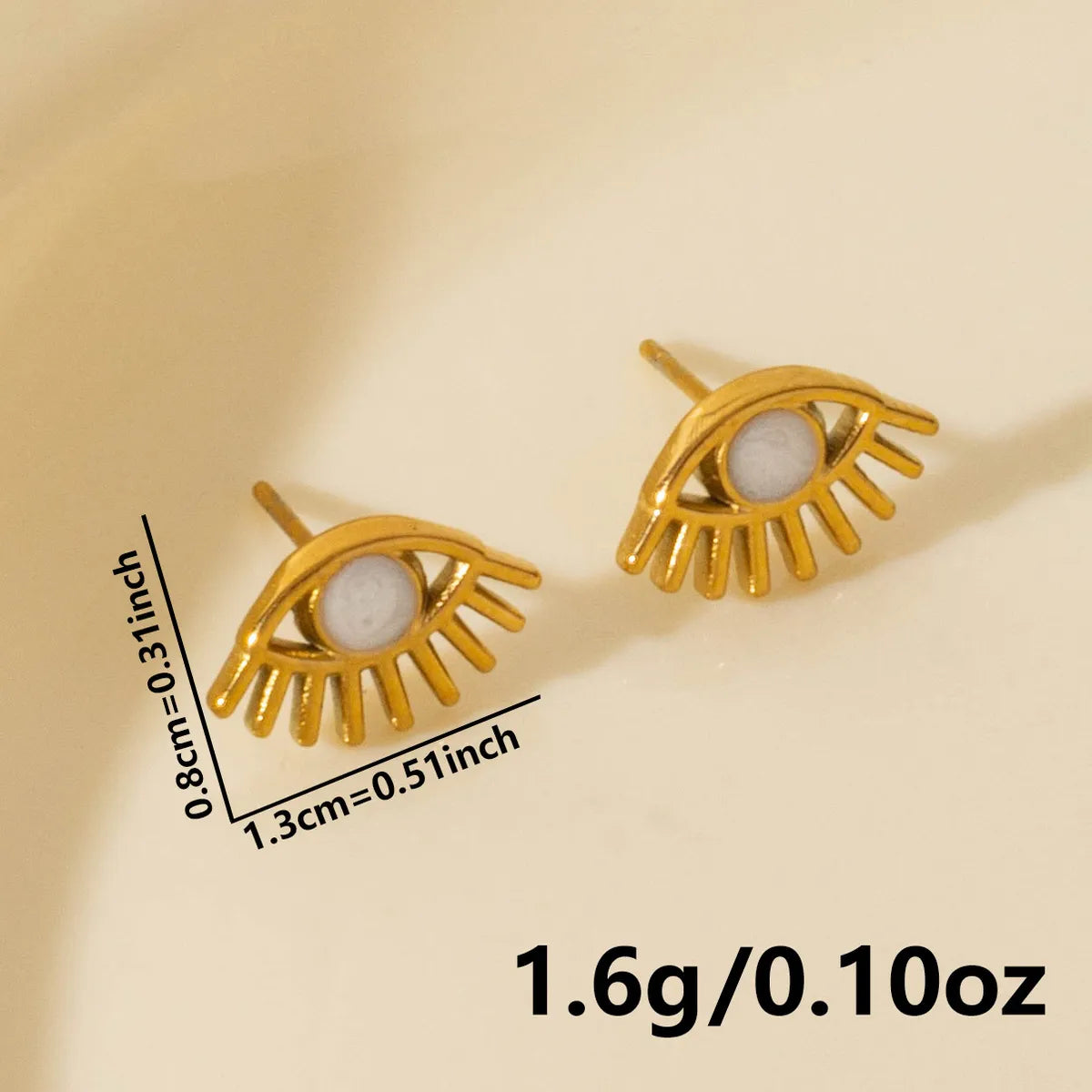 1 Pair Elegant Geometric Eye 304 Stainless Steel Ear Studs