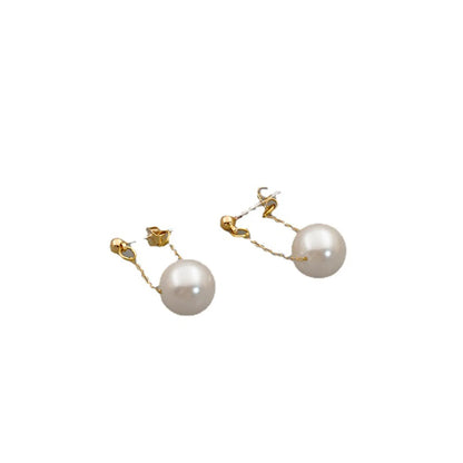 1 Pair Elegant Geometric Imitation Pearl Drop Earrings