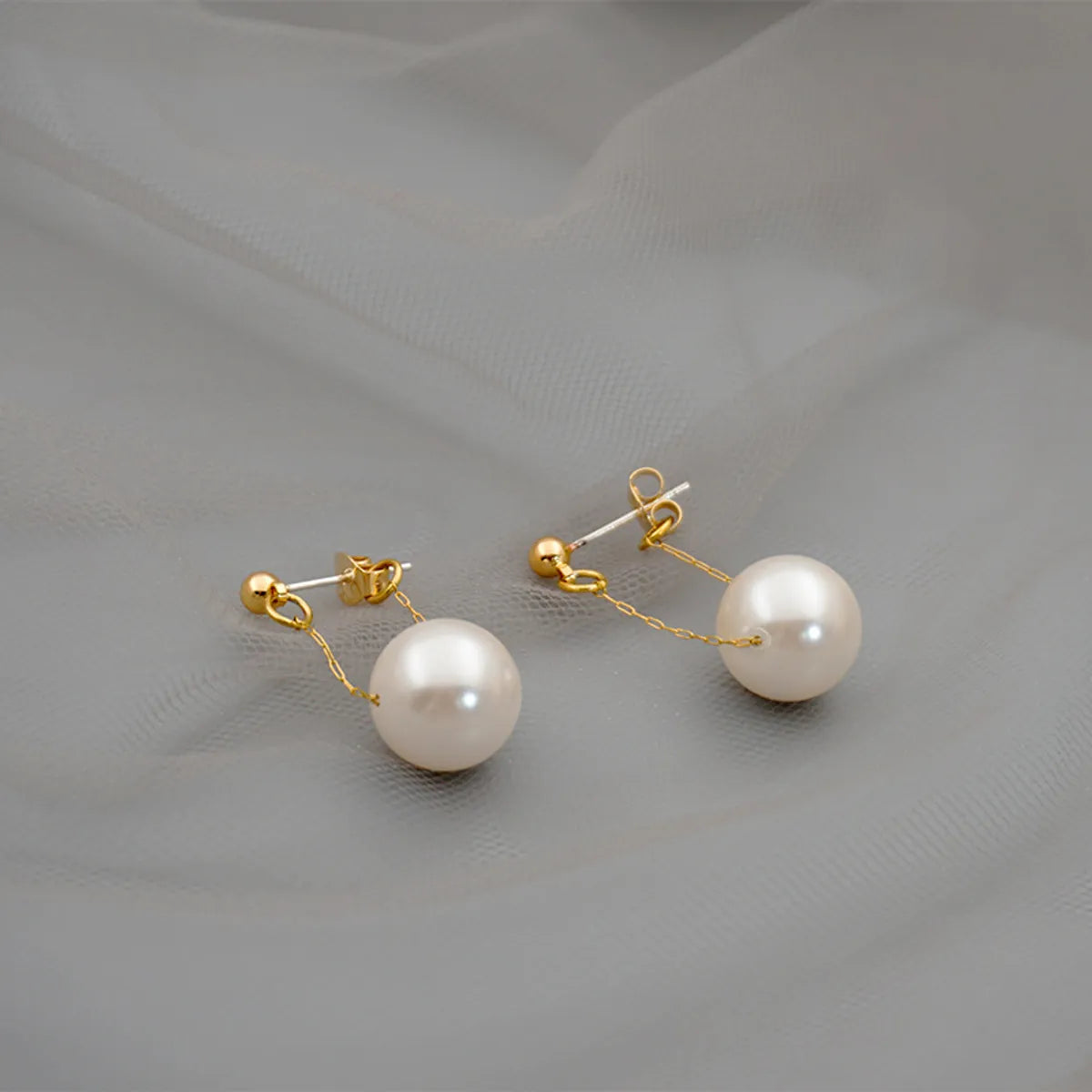 1 Pair Elegant Geometric Imitation Pearl Drop Earrings