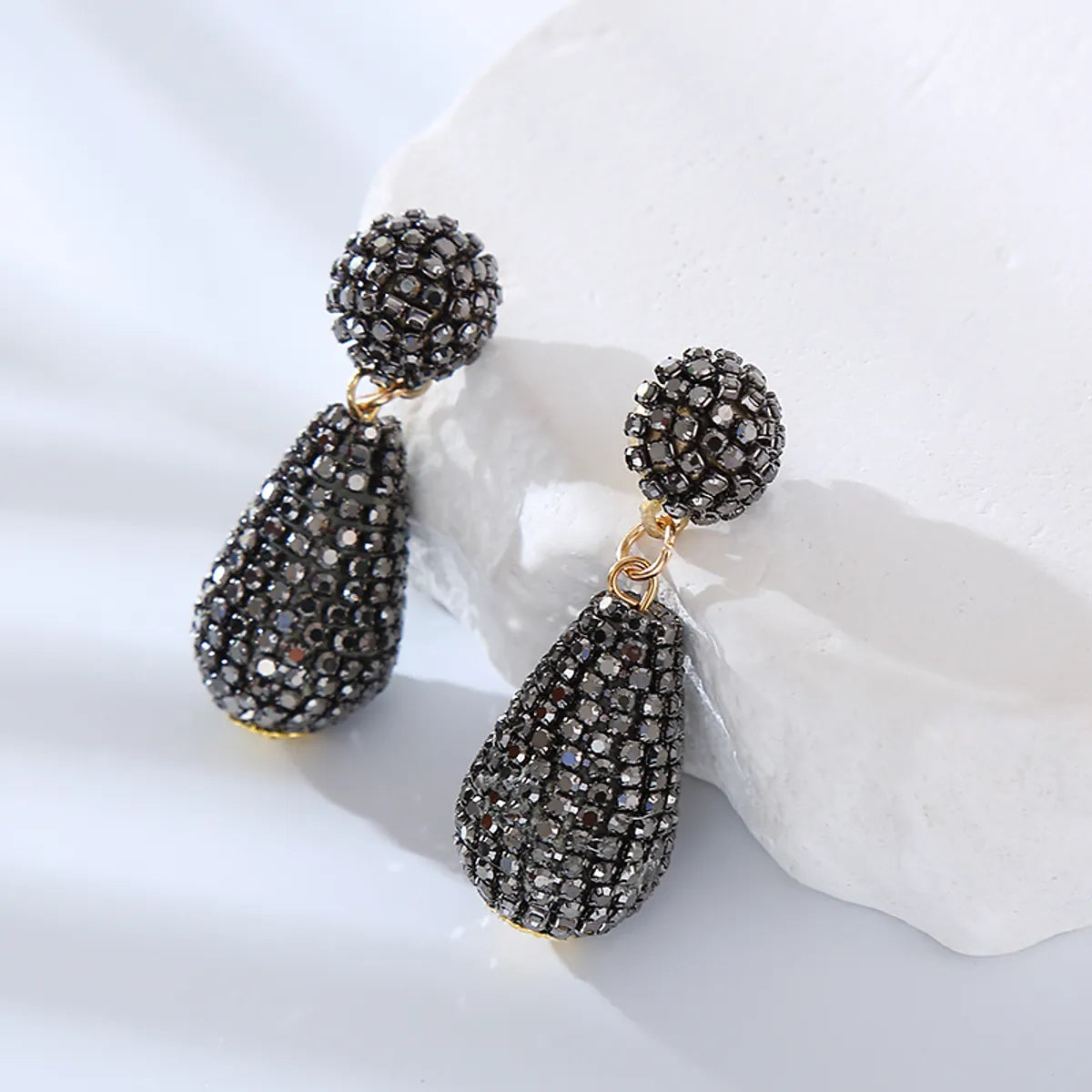 1 Pair Elegant Geometric Inlay Rhinestone Rhinestones Drop Earrings