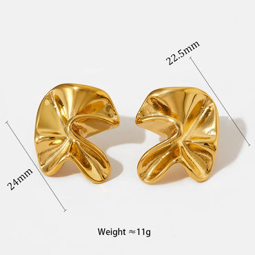 1 Pair Elegant Geometric Irregular Plating Stainless Steel Ear Studs