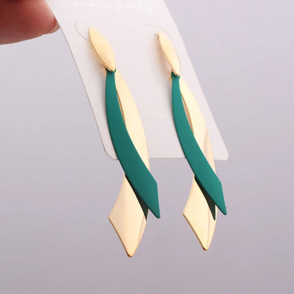 1 Pair Elegant Geometric Metal Plating Women'S Drop Earrings