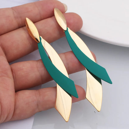 1 Pair Elegant Geometric Metal Plating Women'S Drop Earrings