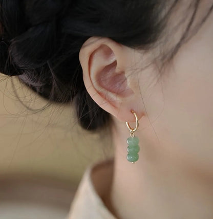 1 Pair Elegant Geometric Natural Stone Drop Earrings