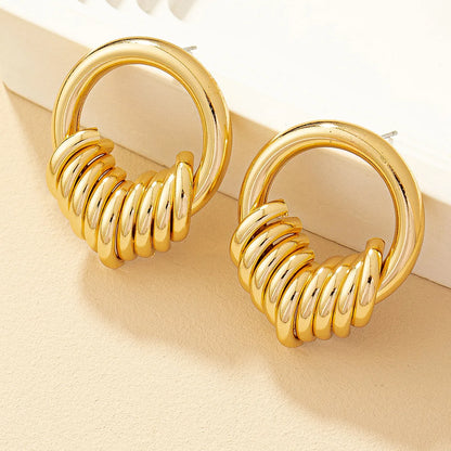 1 Pair Elegant Geometric Plating Alloy Earrings