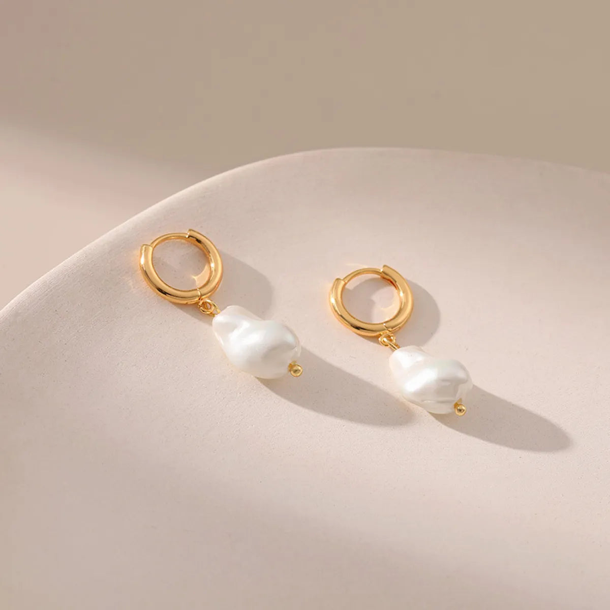 1 Pair Elegant Geometric Plating Copper 18k Gold Plated Earrings