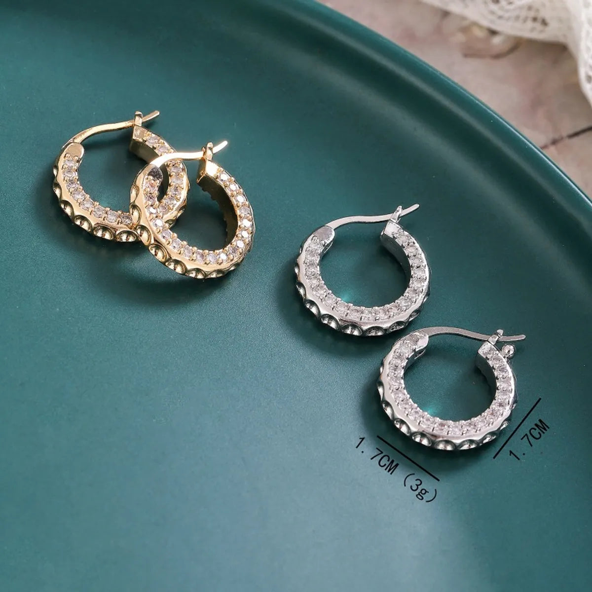 1 Pair Elegant Geometric Plating Copper Hoop Earrings