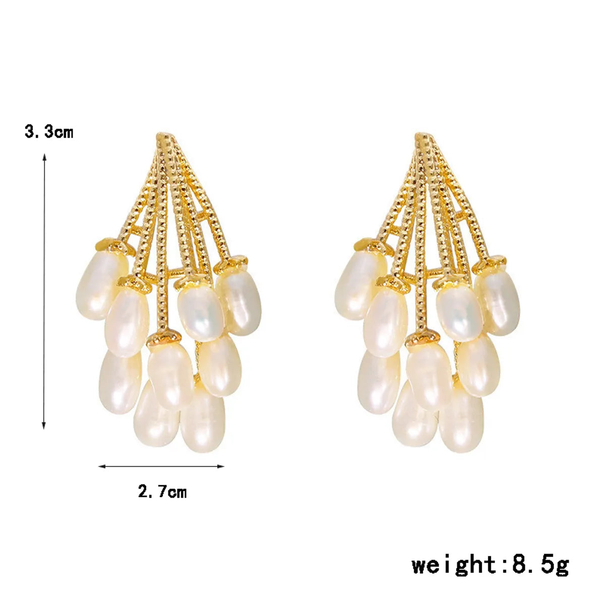 1 Pair Elegant Geometric Plating Inlay Alloy Artificial Pearls Gold Plated Ear Studs