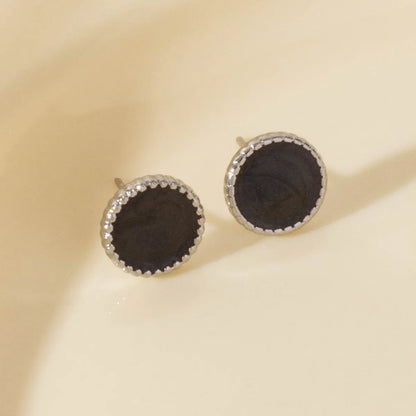 1 Pair Elegant Geometric Round 304 Stainless Steel Ear Studs