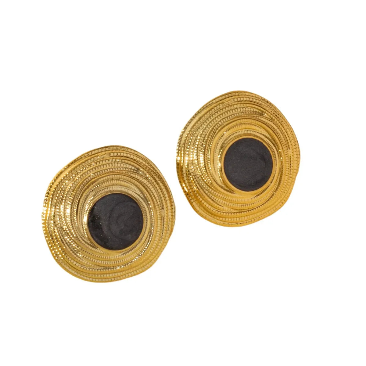 1 Pair Elegant Geometric Round 304 Stainless Steel Ear Studs