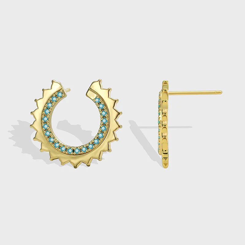 1 Pair Elegant Geometric Solid Color Copper Ear Studs