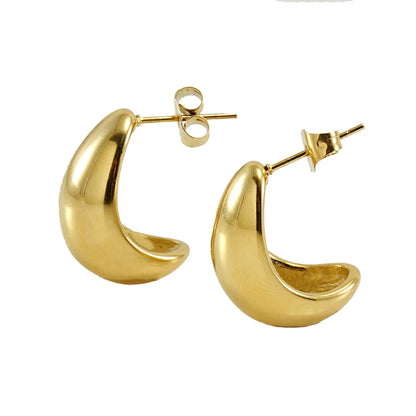 1 Pair Elegant Geometric Stainless Steel Plating 18k Gold Plated Ear Studs