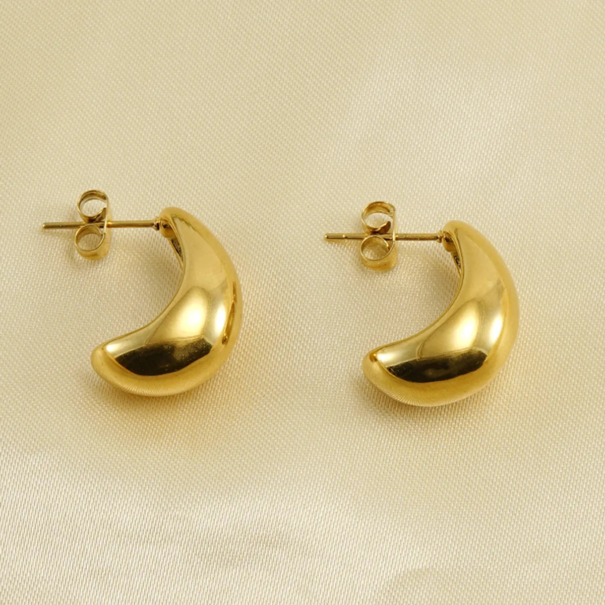 1 Pair Elegant Geometric Stainless Steel Plating 18k Gold Plated Ear Studs