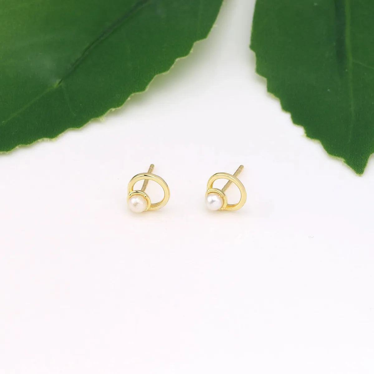 1 Pair Elegant Geometric Sterling Silver Ear Studs