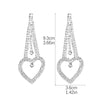 1 Pair Elegant Geometric Water Droplets Heart Shape Plating Inlay Alloy Rhinestones Drop Earrings