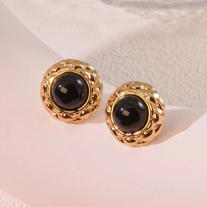 1 Pair Elegant Glam Classic Style Geometric 304 Stainless Steel Imitation Gold  Ear Studs