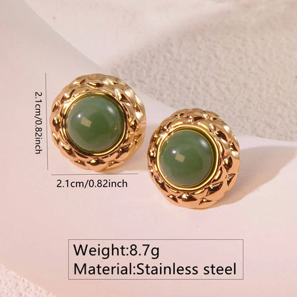 1 Pair Elegant Glam Classic Style Geometric 304 Stainless Steel Imitation Gold  Ear Studs