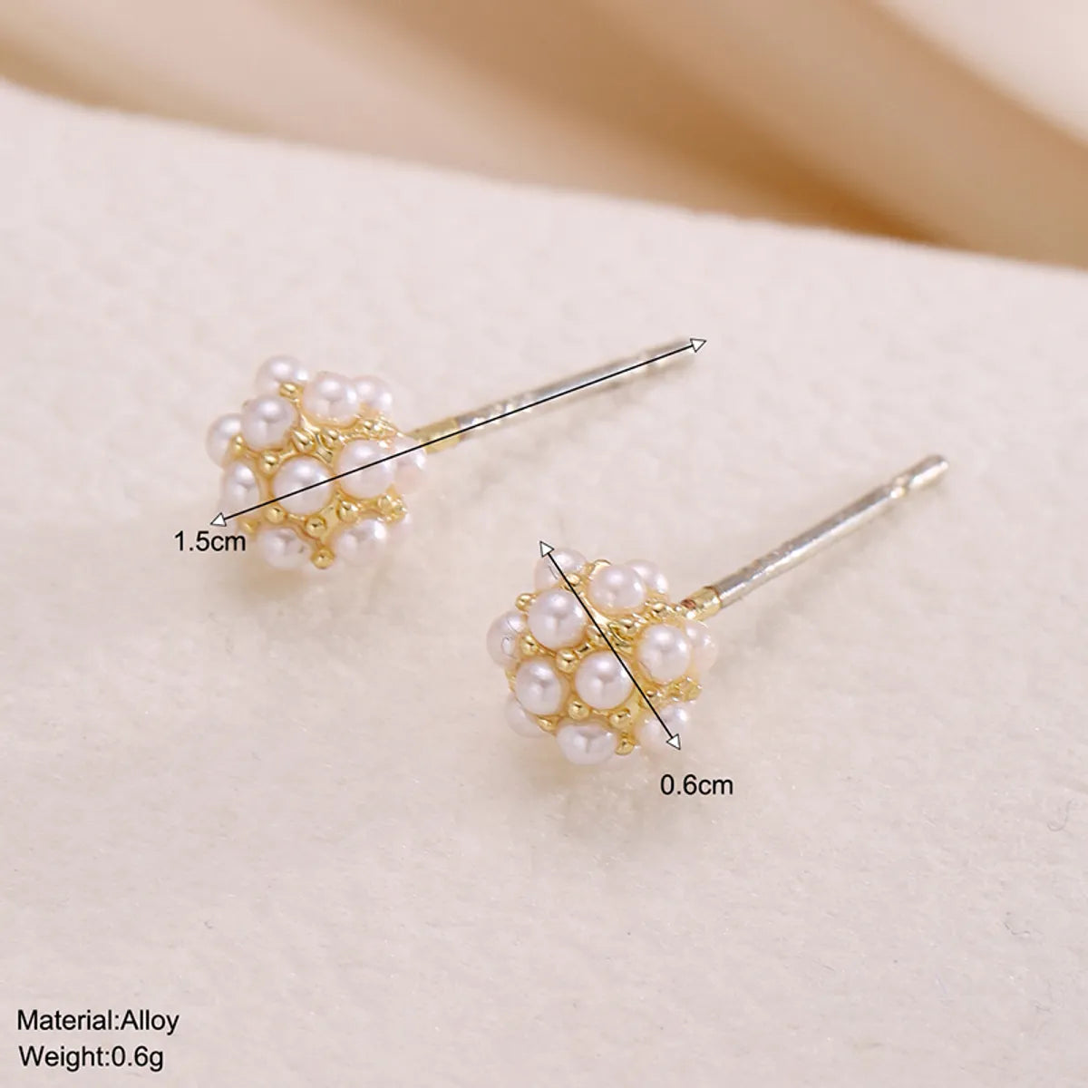 1 Pair Elegant Glam Flower Inlay Alloy Pearl Ear Studs