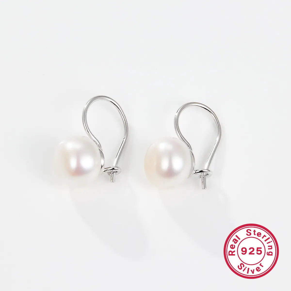 1 Pair Elegant Glam Geometric Plating Inlay Sterling Silver Freshwater Pearl Drop Earrings