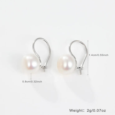 1 Pair Elegant Glam Geometric Plating Inlay Sterling Silver Freshwater Pearl Drop Earrings