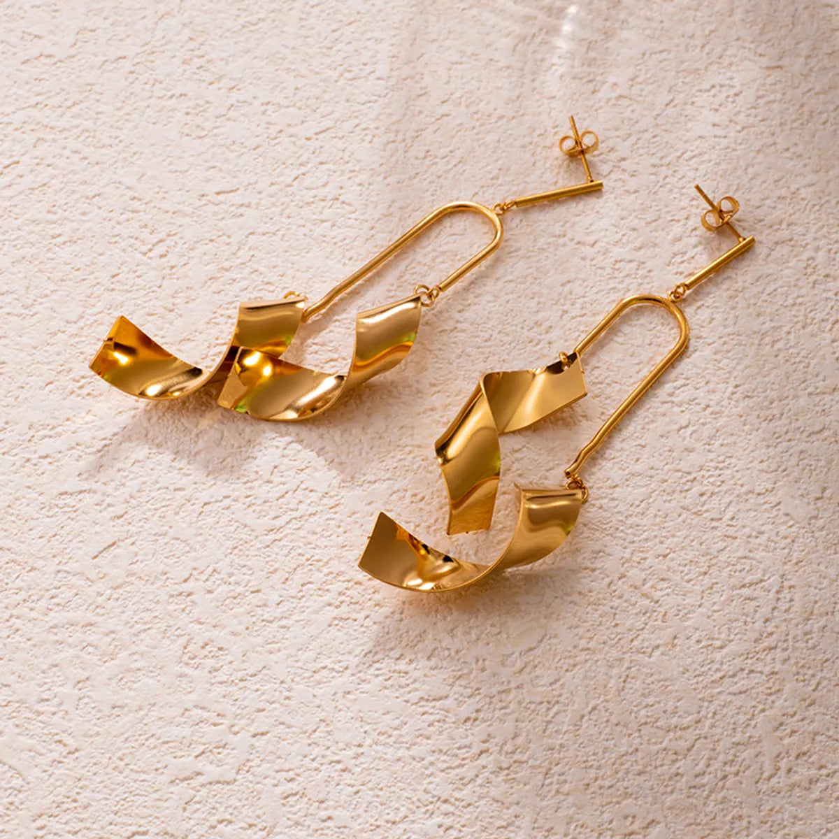 1 Pair Elegant Glam Geometric Plating Stainless Steel Gold Plated Drop Earrings