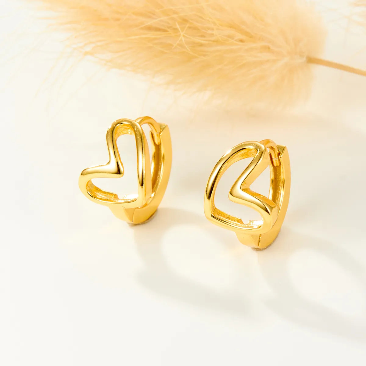 1 Pair Elegant Glam Heart Shape Plating Sterling Silver White Gold Plated Gold Plated Earrings