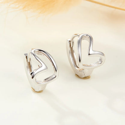 1 Pair Elegant Glam Heart Shape Plating Sterling Silver White Gold Plated Gold Plated Earrings