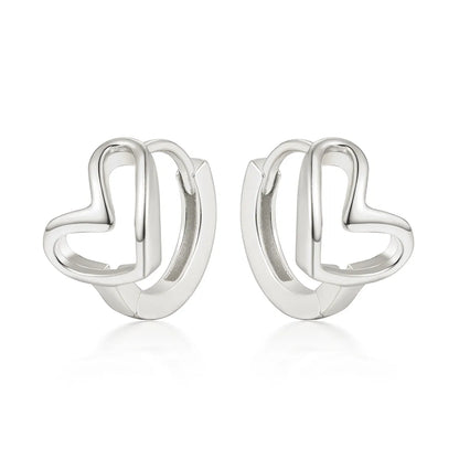 1 Pair Elegant Glam Heart Shape Plating Sterling Silver White Gold Plated Gold Plated Earrings