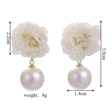 1 Pair Elegant Glam Luxurious Flower Resin Drop Earrings Ear Studs