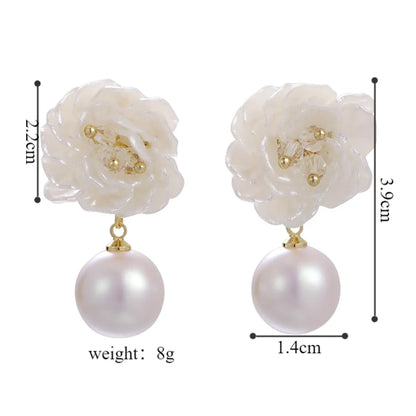 1 Pair Elegant Glam Luxurious Flower Resin Drop Earrings Ear Studs