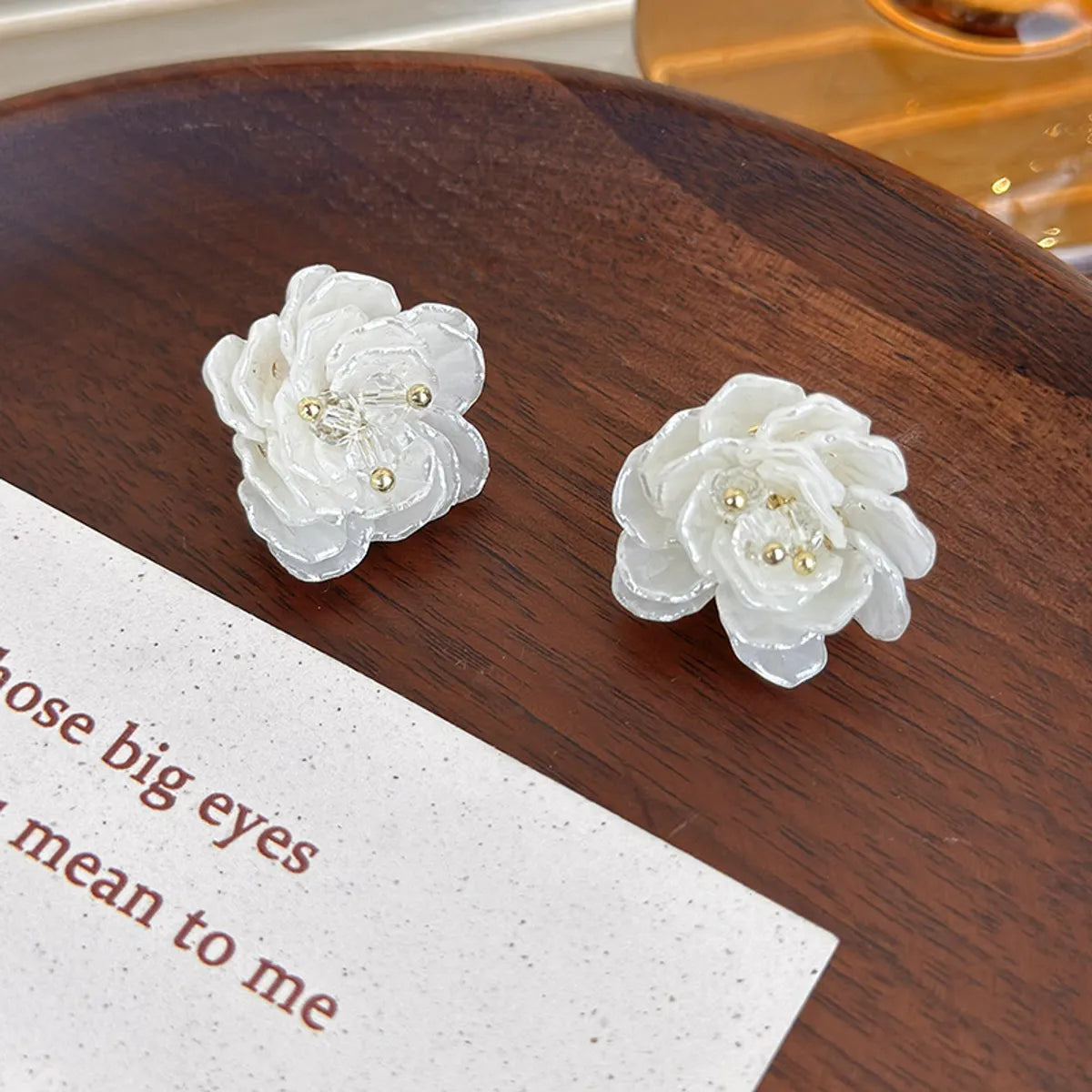 1 Pair Elegant Glam Luxurious Flower Resin Drop Earrings Ear Studs