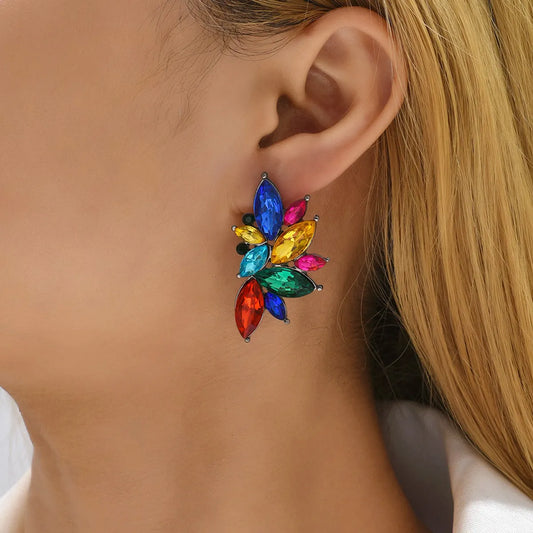 1 Pair Elegant Glam Luxurious Geometric Wings Plating Inlay Zinc Alloy Rhinestones Ear Studs