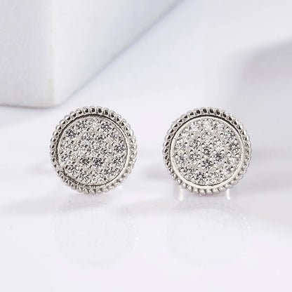 1 Pair Elegant Glam Luxurious Round Oval Bow Knot Plating Inlay Sterling Silver Zircon White Gold Plated Ear Studs