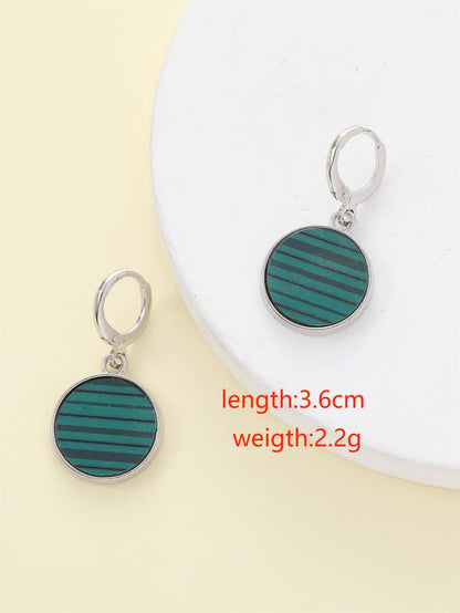 1 Pair Elegant Glam Monogram Inlay Zinc Alloy Resin Drop Earrings