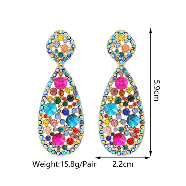 1 Pair Elegant Glam Oval Plating Hollow Out Inlay Zinc Alloy Rhinestones Drop Earrings