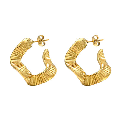 1 Pair Elegant Glam Retro Geometric Stainless Steel Gold Plated Earrings